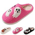 Kawaii Plush Ghost Halloween Slippers for All