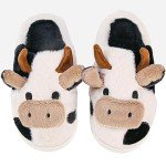 Kawaii Cow Plush Slippers for All Ages