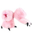 Kawaii Pink Bear Plush Paw Slippers for All