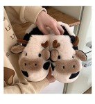 Kawaii Fuzzy Cow Slippers for Cozy Comfort