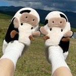 Kawaii Fuzzy Cow Slippers for Cozy Comfort