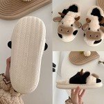 Kawaii Fuzzy Cow Slippers for Cozy Comfort