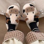 Kawaii Fuzzy Cow Slippers for Cozy Comfort