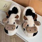 Kawaii Fuzzy Cow Slippers for Cozy Comfort