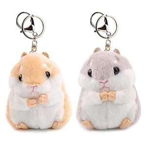 Adorable Hamster Plush Keychain Set - Kawaii Charm