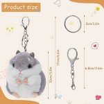 Adorable Hamster Plush Keychain Set - Kawaii Charm