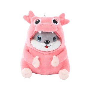 Cute Kawaii Hamster Plush Toy in Dino Costume