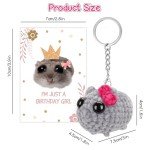 Adorable Hand-Knitted Sad Hamster Plush Keychain