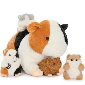 Adorable Mommy Hamster with Baby Guinea Pig Plushies