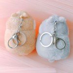 Adorable Brown and Gray Hamster Plush Keychains