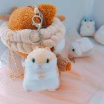 Adorable Brown and Gray Hamster Plush Keychains