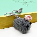 Cute Plush Sad Hamster Keychain for Bags