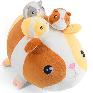 Mama Hamster Plushie with Baby Guinea Pigs