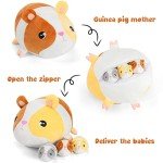 Mama Hamster Plushie with Baby Guinea Pigs