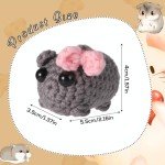 Cute Sad Hamster Crochet Keychain Plush Toy
