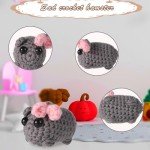Cute Sad Hamster Crochet Keychain Plush Toy