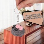 Cute Sad Hamster Crochet Keychain Plush Toy