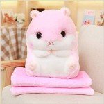 YunNasi Pink Hamster Plush Toy with Blanket