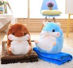 YunNasi Pink Hamster Plush Toy with Blanket
