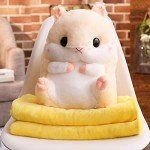 YunNasi Pink Hamster Plush Toy with Blanket
