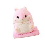YunNasi Pink Hamster Plush Toy with Blanket