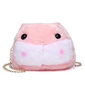 Kawaii Pink Hamster Plush Crossbody Bag