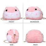 Kawaii Pink Hamster Plush Crossbody Bag