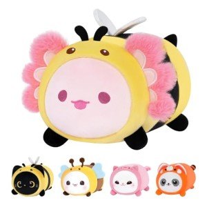 Cute Axolotl Bee Plush Pillow Toy for Kids