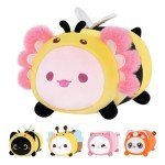 Cute Axolotl Bee Plush Pillow Toy for Kids