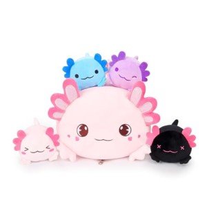 Kawaii Axolotl Mommy and Baby Plush Set