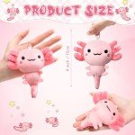 8-Pack Mini Axolotl Plush Keychain Set