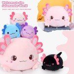 Kawaii Axolotl Mommy and Baby Plush Set