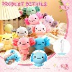 8-Pack Mini Axolotl Plush Keychain Set