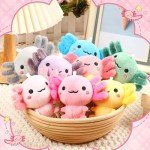 8-Pack Mini Axolotl Plush Keychain Set
