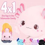 Kawaii Axolotl Mommy and Baby Plush Set