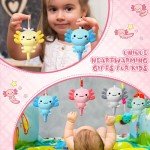 8-Pack Mini Axolotl Plush Keychain Set