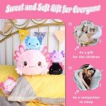 Kawaii Axolotl Mommy and Baby Plush Set