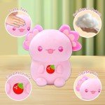 Cute 8" Pink Mushroom Axolotl Plush Toy