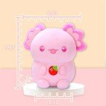 Cute 8" Pink Mushroom Axolotl Plush Toy
