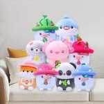 Cute 8" Pink Mushroom Axolotl Plush Toy