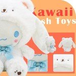 Kawaii White Bear Plush Doll - Soft & Cute