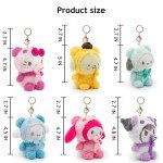 6PCS Kawaii Anime Plush Keychain Doll Set