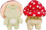 Cute Weighted Frog Plush Toy with Mushroom Hat