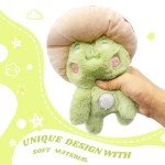Cute Weighted Frog Plush Toy with Mushroom Hat