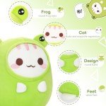 Kawaii Frog Outfit Plush Cat Toy, 8