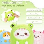 Kawaii Frog Outfit Plush Cat Toy, 8