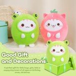 Kawaii Frog Outfit Plush Cat Toy, 8