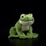 Adorable Realistic Green Frog Plush Toy 6.2”