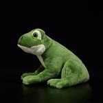 Adorable Realistic Green Frog Plush Toy 6.2”