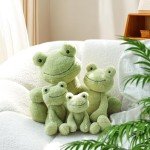 Adorable Apricot Lamb Plush Frog Toy - 23 cm